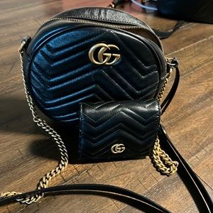 Authentic Gucci black shoulder bag and Wallet combo!